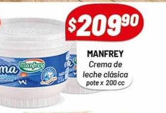 Almacor Manfrey crema de leche clásica pote x 200 cc oferta