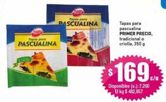 Cooperativa Obrera Tapas para pascualina primer precio oferta
