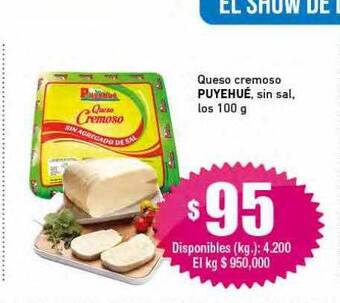 Cooperativa Obrera Queso cremoso puyehué sin sal oferta
