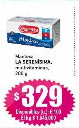 Cooperativa Obrera Manteca la serenísima multivitaminas oferta