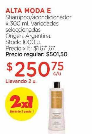 Farmacity Alta moda e shampoo acondicionador oferta