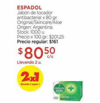 Farmacity Espadol jabón de tocador antibacterial oferta