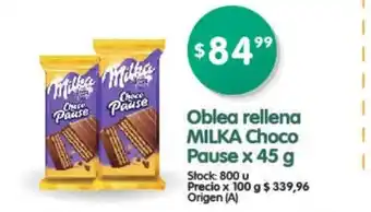 Supermercados Buenos Días Milka Oblea rellena Choco Pause x 45g oferta