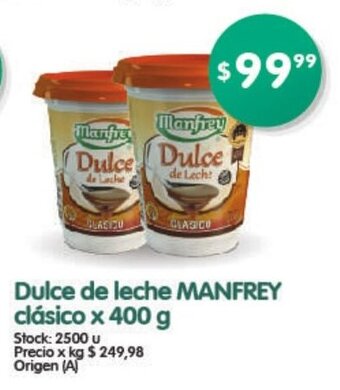 Supermercados Buenos Días Manfrey Dulce de leche clásico x 400g oferta