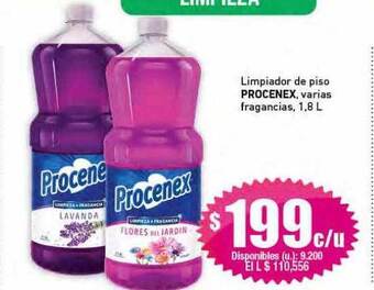 Cooperativa Obrera Limpiador de piso procenex, varias fragancias oferta