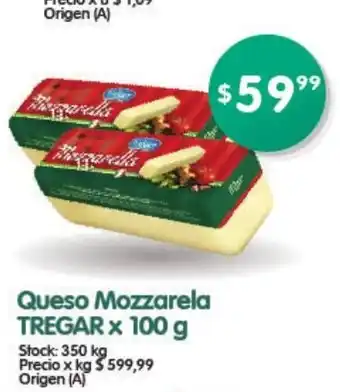 Supermercados Buenos Días Tregar Queso Mozzarela x 100g oferta