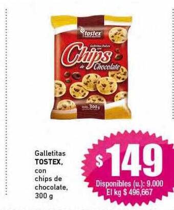 Cooperativa Obrera Galletitas tostex con chips de chocolate oferta