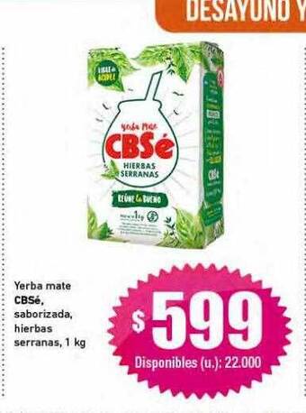 Cooperativa Obrera Yerba mate cbsé, saborizada, hierbas serranas oferta