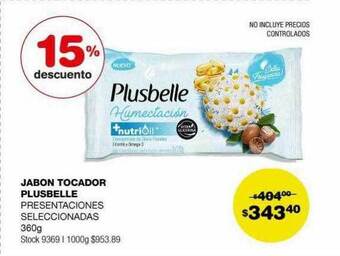 Atomo Conviene Jabon tocador plusbelle 15% descuento oferta