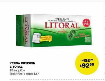 Atomo Conviene Yerba infusion litoral 25 saquitos oferta