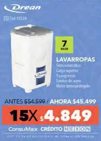 Nexon Lavarropas 7 kilos drean oferta