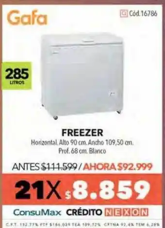 Nexon Freezer gafa 285 litros oferta