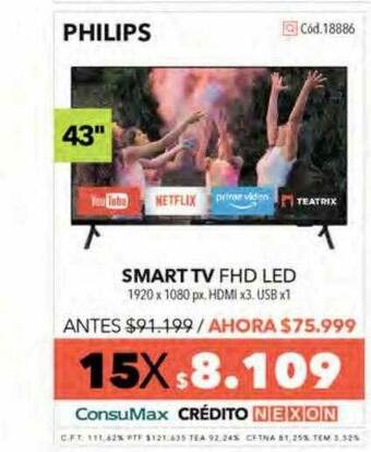 Nexon Smart tv fhd led 43 oferta