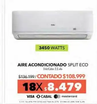 Nexon Aire acondicionado split eco 3450 watts oferta