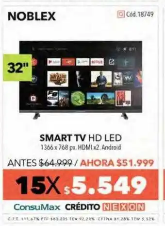 Nexon Smart tv hd led 32 oferta