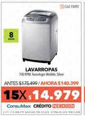 Nexon Lavarropas 8 kilos oferta