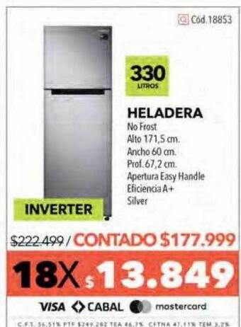 Nexon Heladera 330 litros inverter oferta