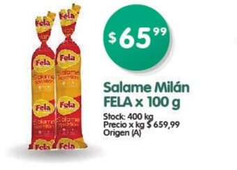 Supermercados Buenos Días Fela Salame Milán x 100g oferta