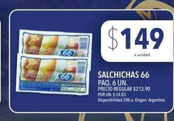 Supermercados Vea Salchichas 66 oferta