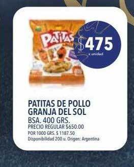 Supermercados Vea Patitas de pollo granja del sol oferta