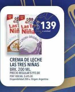 Supermercados Vea Crema de leche las tres niñas oferta