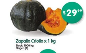 Supermercados Buenos Días Zapallo Criollo x 1kg oferta