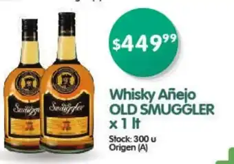 Supermercados Buenos Días Old Smuggler Whisky Añejo x 1lt oferta