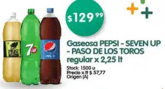 Supermercados Buenos Días Paso De los Toros Gaseosa Pepsi - Seven Up regular x 2,25 lt oferta