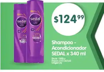 Supermercados Buenos Días Sedal Shampoo - Acondicionador x 340 ml oferta