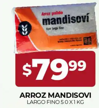 Supermercados Tadicor Arroz Mandisovi Largo Fino 50 x 1kg oferta