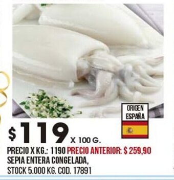 Coto Sepia Entera Congelada oferta