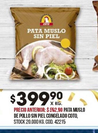 Coto Pata Muslo De Pollo Sin Piel Congelado Coto oferta