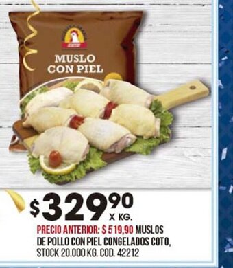Coto Muslos De Pollo Con Piel Congelados Coto oferta