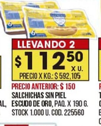 Coto Salchichas Sin Piel Escudo De Oro oferta