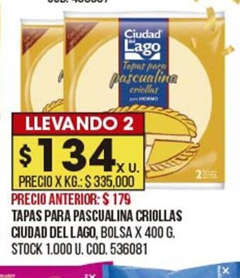 Coto Tapas Para Pascualina Criollas CIudad Del Lago oferta