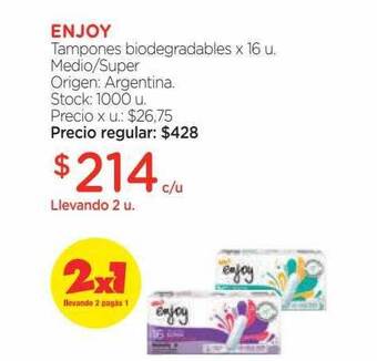 Farmacity Enjoy tampones biodegradables oferta