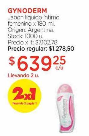 Farmacity Gynoderm jabón liquido intimo femenino oferta