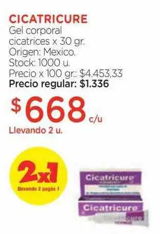 Farmacity Cicatricure gel corporal cicatrices oferta
