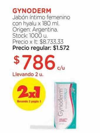 Farmacity Gynoderm jabón intimo femenino con hyalu oferta