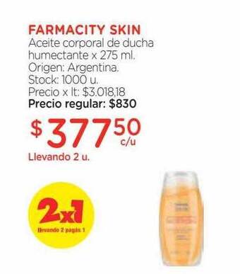 Farmacity Farmacity skin aceite corporal de ducha humectante oferta