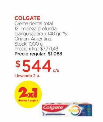 Farmacity Colgate crema dental total 12 limpieza profunda blanqueadora oferta