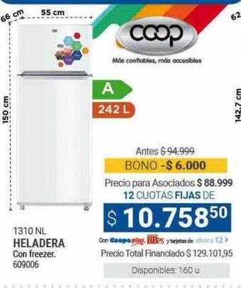 Cooperativa Obrera Heladera coop oferta