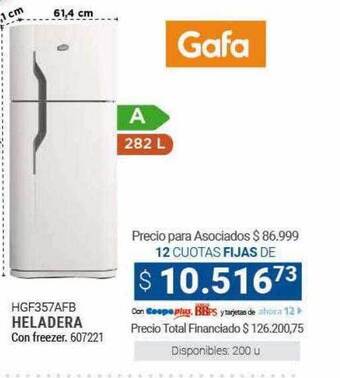 Cooperativa Obrera Gafa heladera oferta