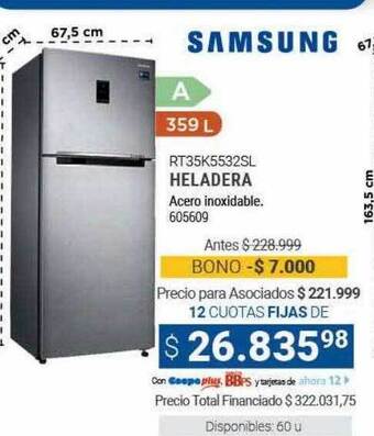 Cooperativa Obrera Samsung rt35k5532sl heladera oferta