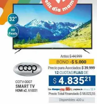 Cooperativa Obrera Cotv-007 smart tv coop oferta