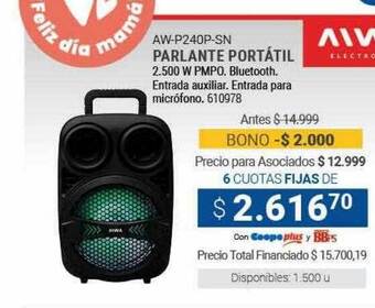 Cooperativa Obrera Parlante portátil aiwa oferta