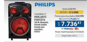 Cooperativa Obrera Philips tax3305 77 parlante portátil oferta