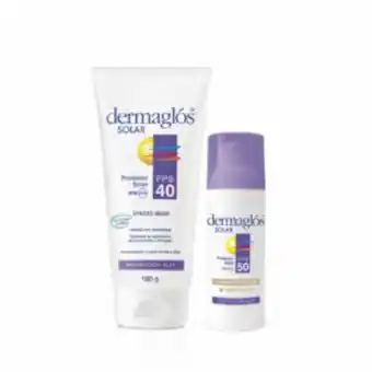 Kit dermaglos solar efecto seco fps 40 + tono claro