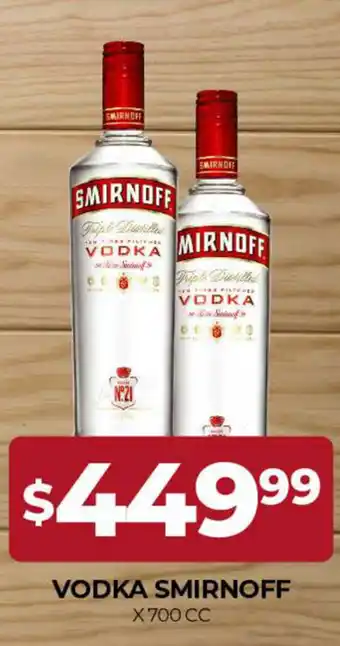Supermercados Tadicor Smirnoff Vodka x 700c oferta