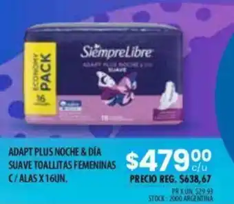Pigmento Adapt plus noche & dia suave toallitas femeninas oferta
